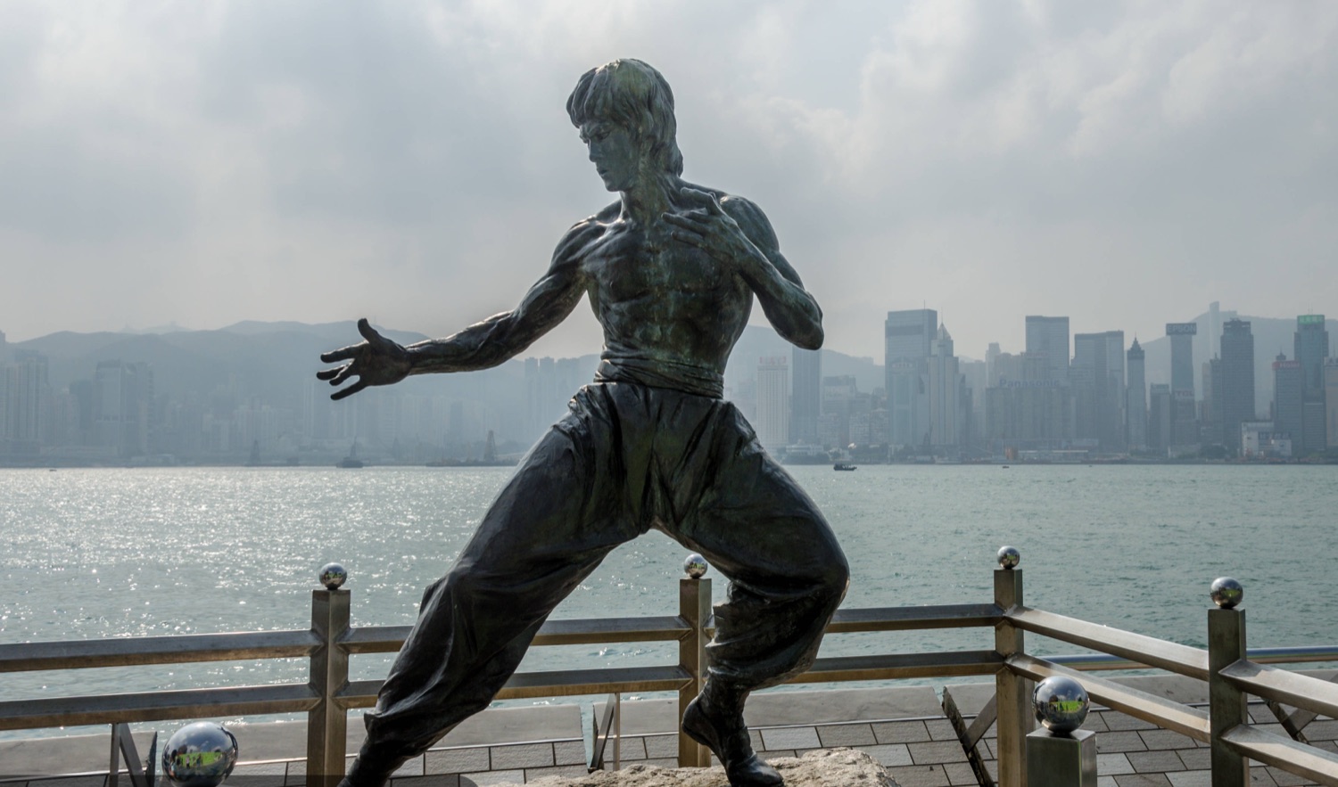 The statue of Bruce Lee at the Avenue of Stars in Hong Kong.