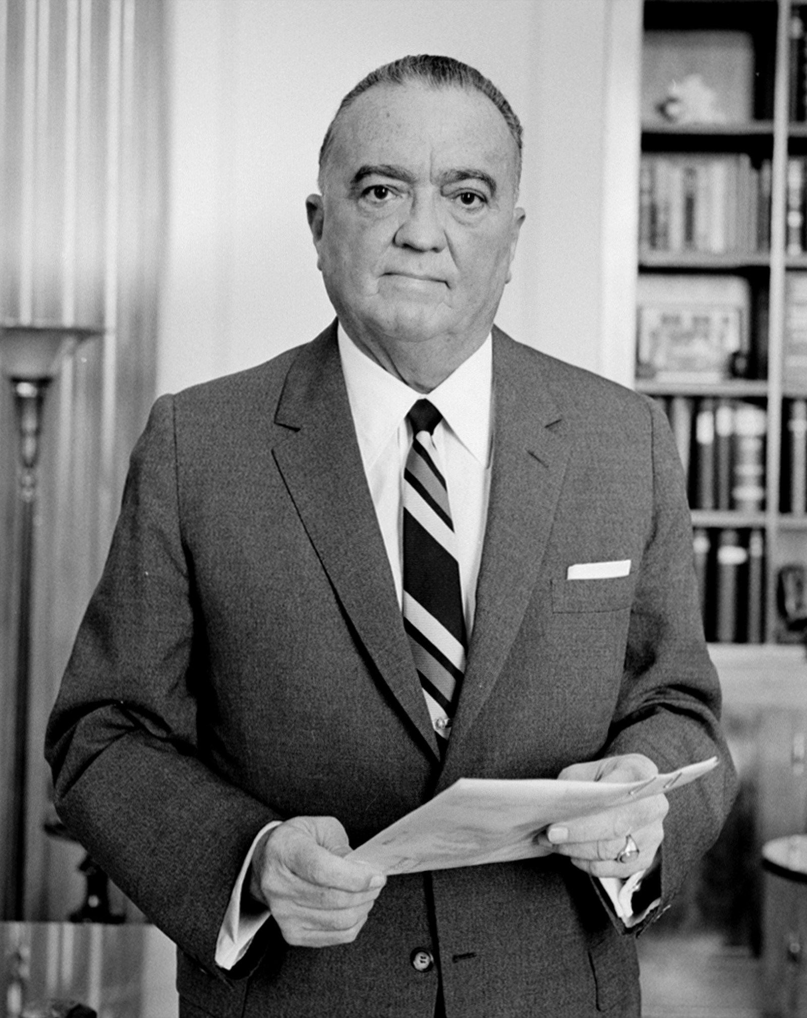 J. Edgar Hoover, FBI Director, in his 1961 portrait.