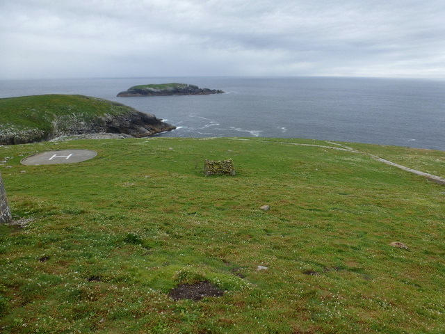 The view southward from the Flannan Isles lighthouse over the open Atlantic.
