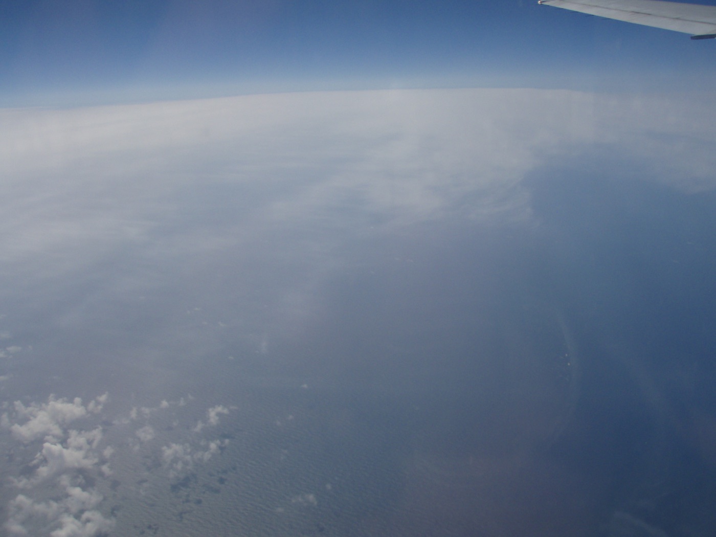 The open Atlantic Ocean seen from the air, vast and empty.