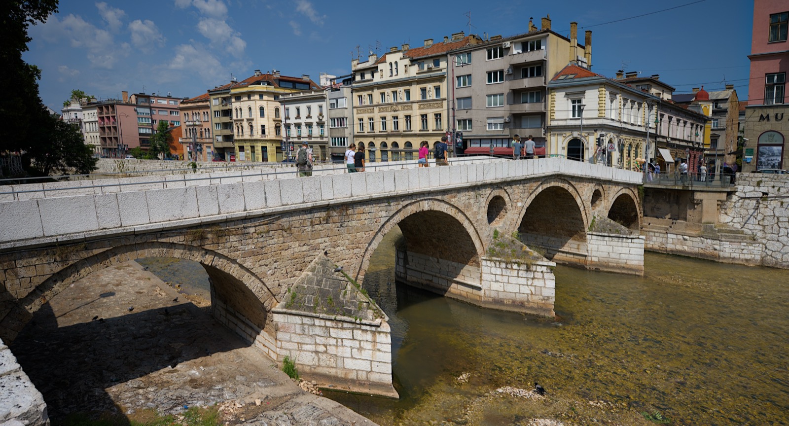 The Latin Bridge in Sarajevo over the Miljacka river, near the spot where Franz Ferdinand and Sophie were assassinated.