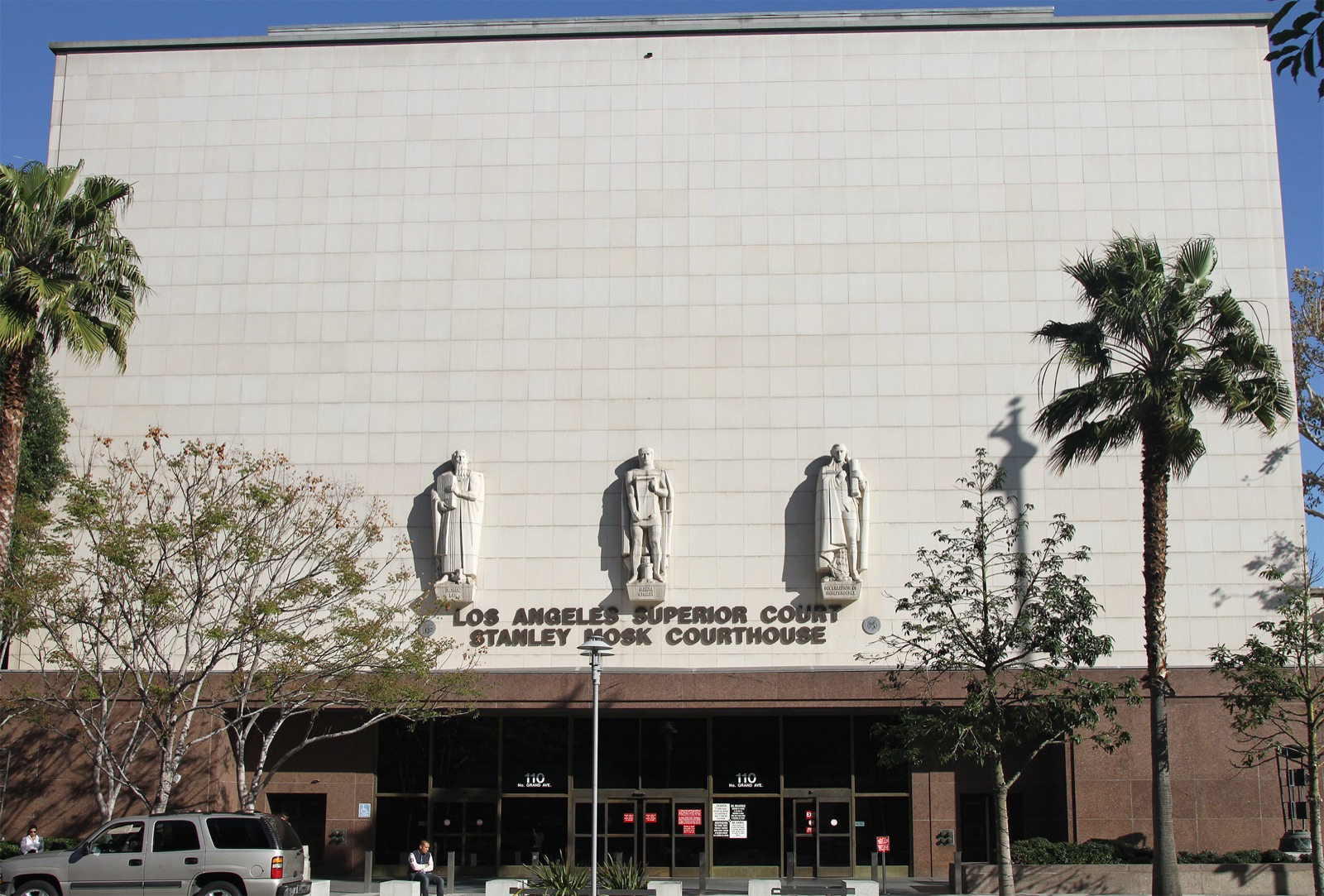 The Stanley Mosk Courthouse, Los Angeles, California — the downtown civic-modernist building where Britney Spears's conservatorship was administered for 13 years.