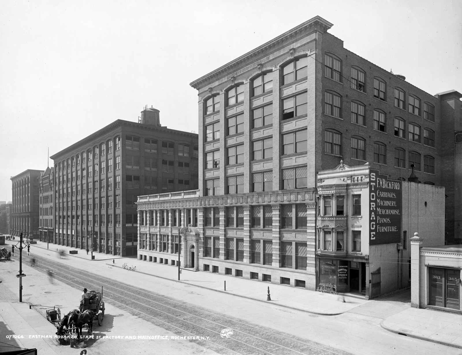 The Eastman Kodak factory and main office in Rochester, NY, around 1910.