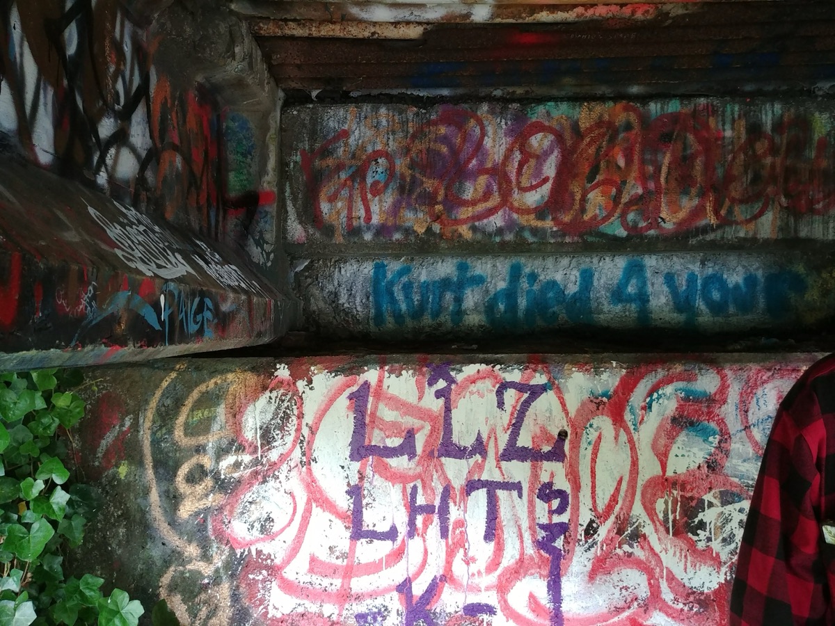 The Young Street Bridge in Aberdeen, Washington, associated with Kurt Cobain's youth.