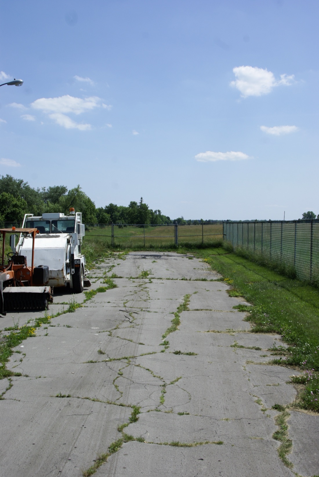 A residential street in the Love Canal neighborhood, with homes that were later evacuated.