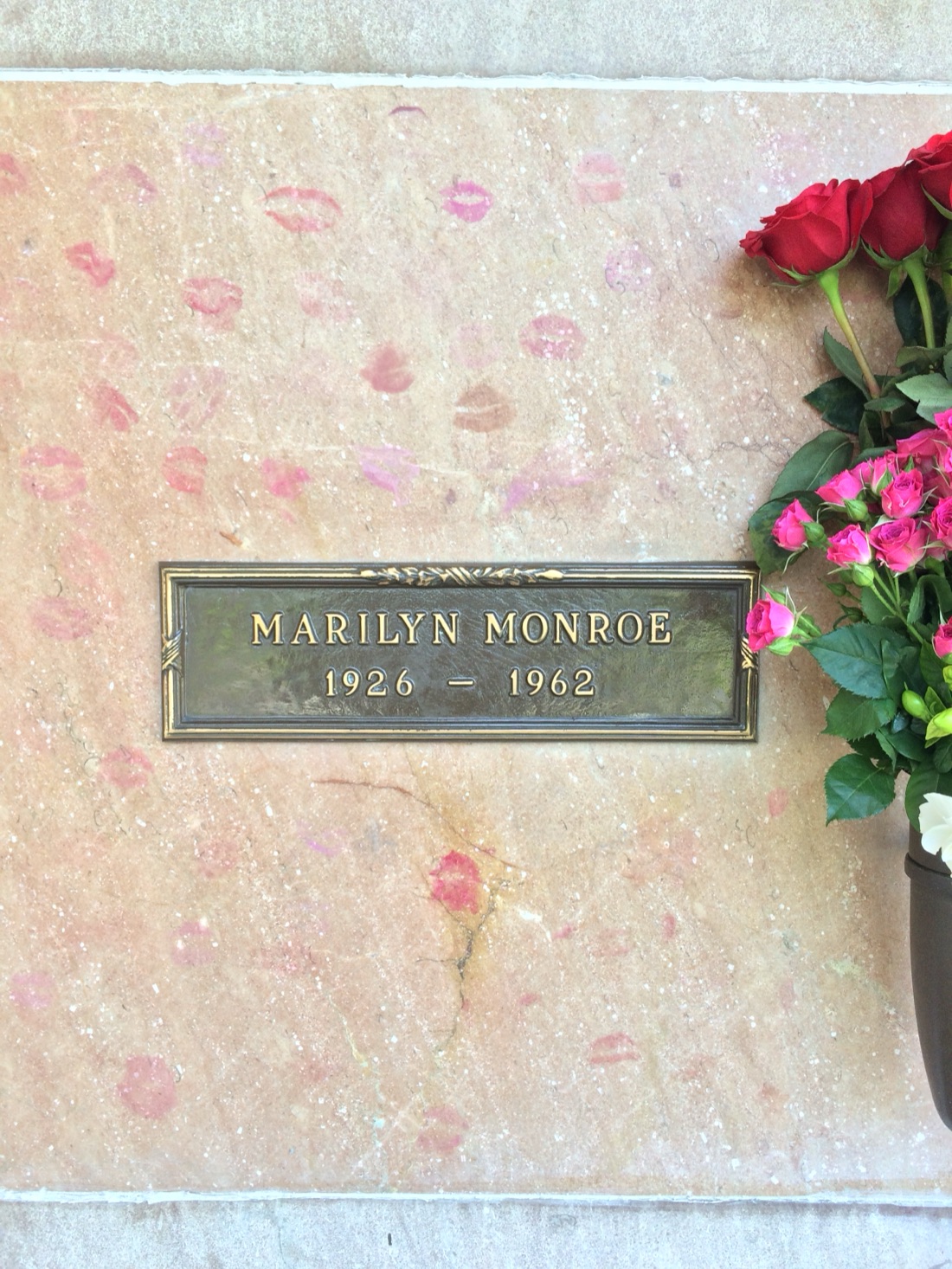 Marilyn Monroe's grave at Westwood Village Memorial Park in Los Angeles.
