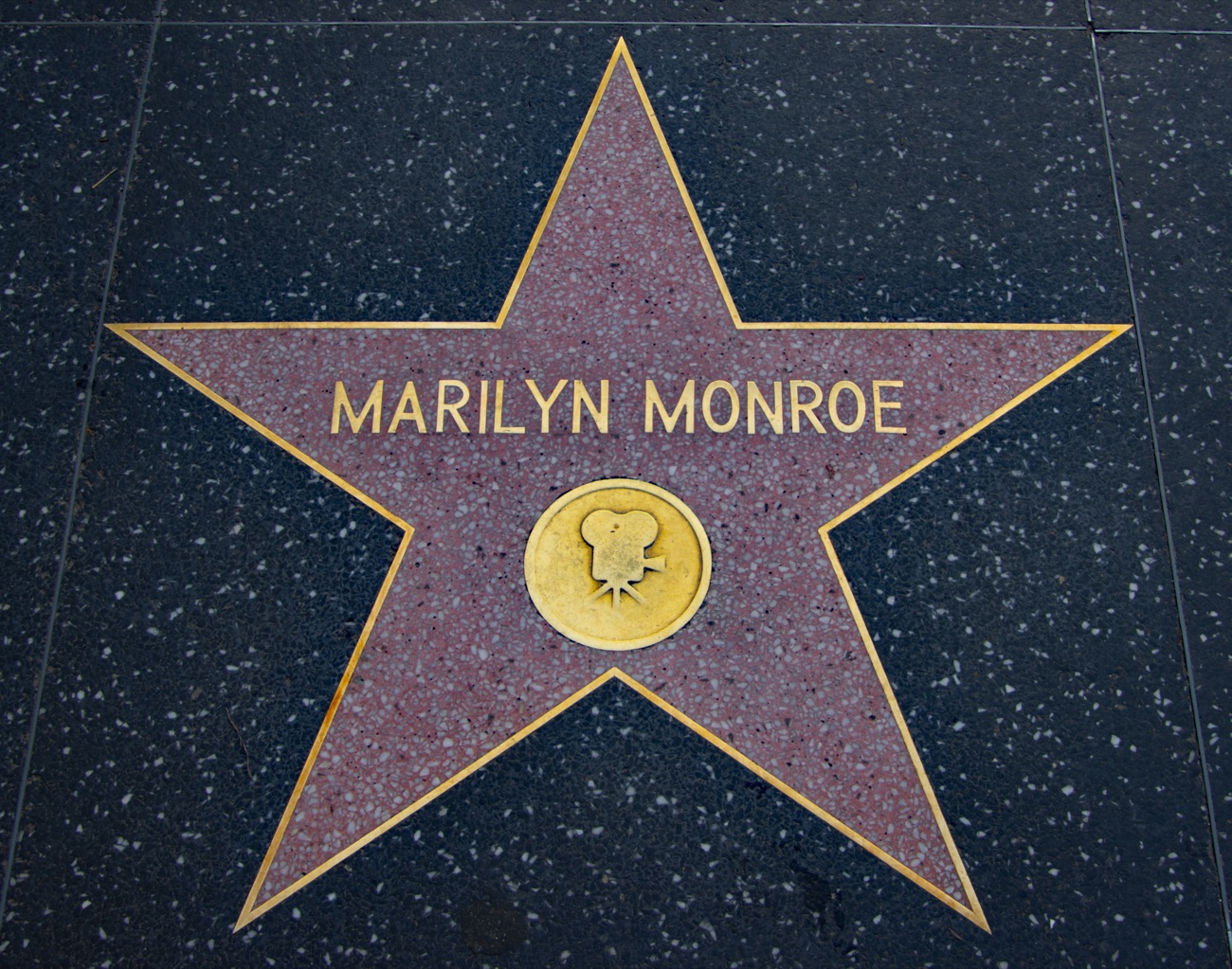 Marilyn Monroe's star on the Hollywood Walk of Fame.