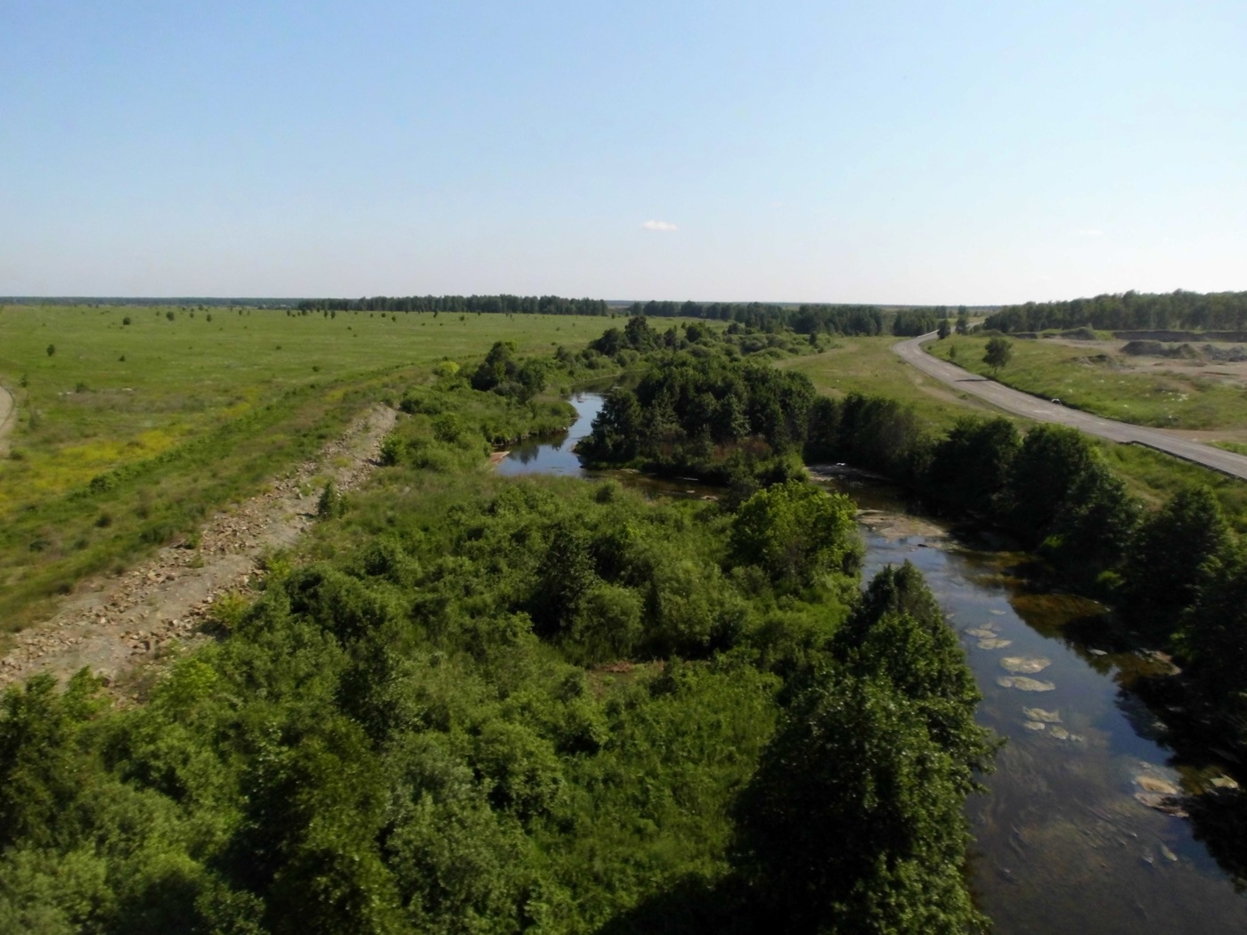 The Techa River in the southern Urals, near a village downstream of the Mayak complex.