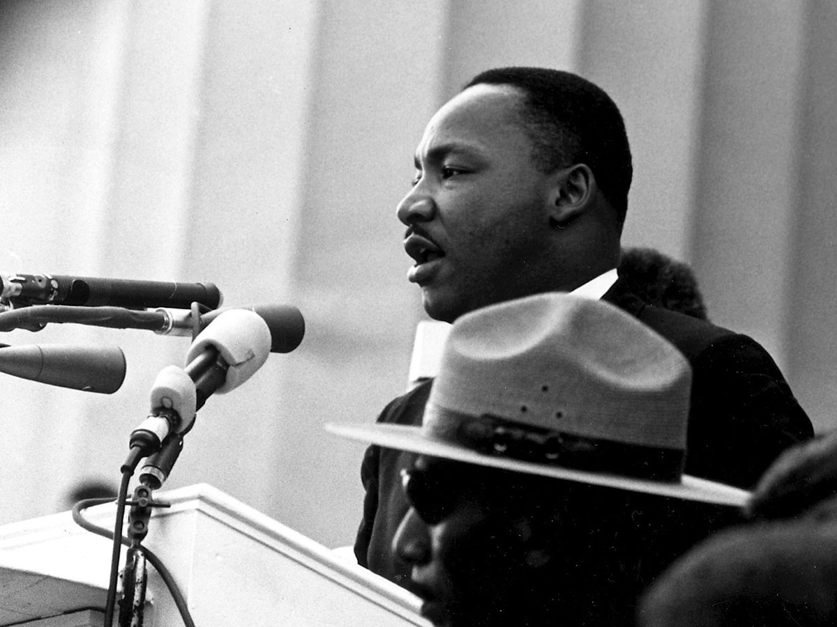 Martin Luther King Jr. speaking at the March on Washington in 1963.