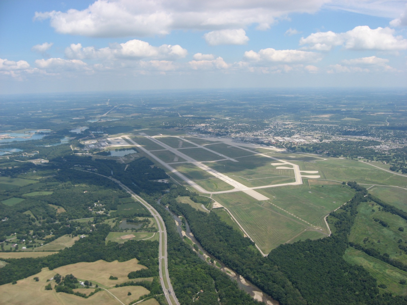 An aerial view of Wright-Patterson Air Force Base in Ohio, home of Project Blue Book.