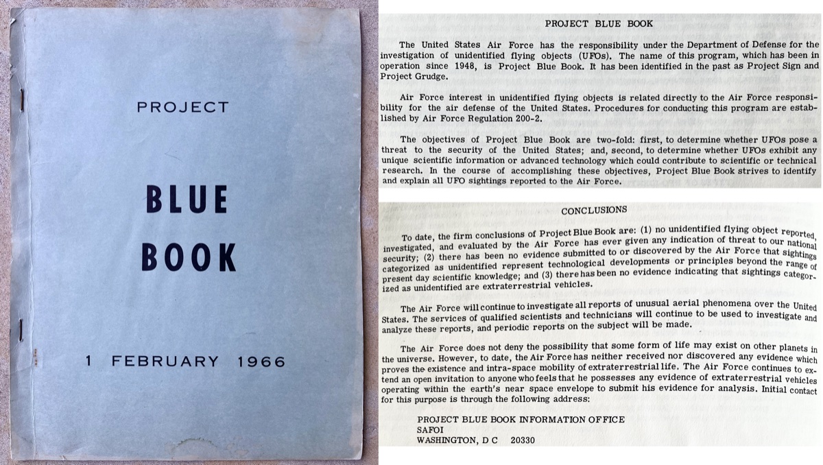The emblem or graphic associated with Project Blue Book.