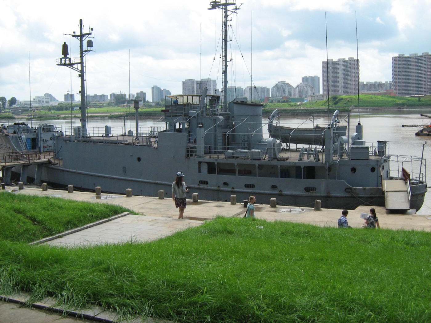 The USS Pueblo moored as a museum ship in Pyongyang, North Korea.