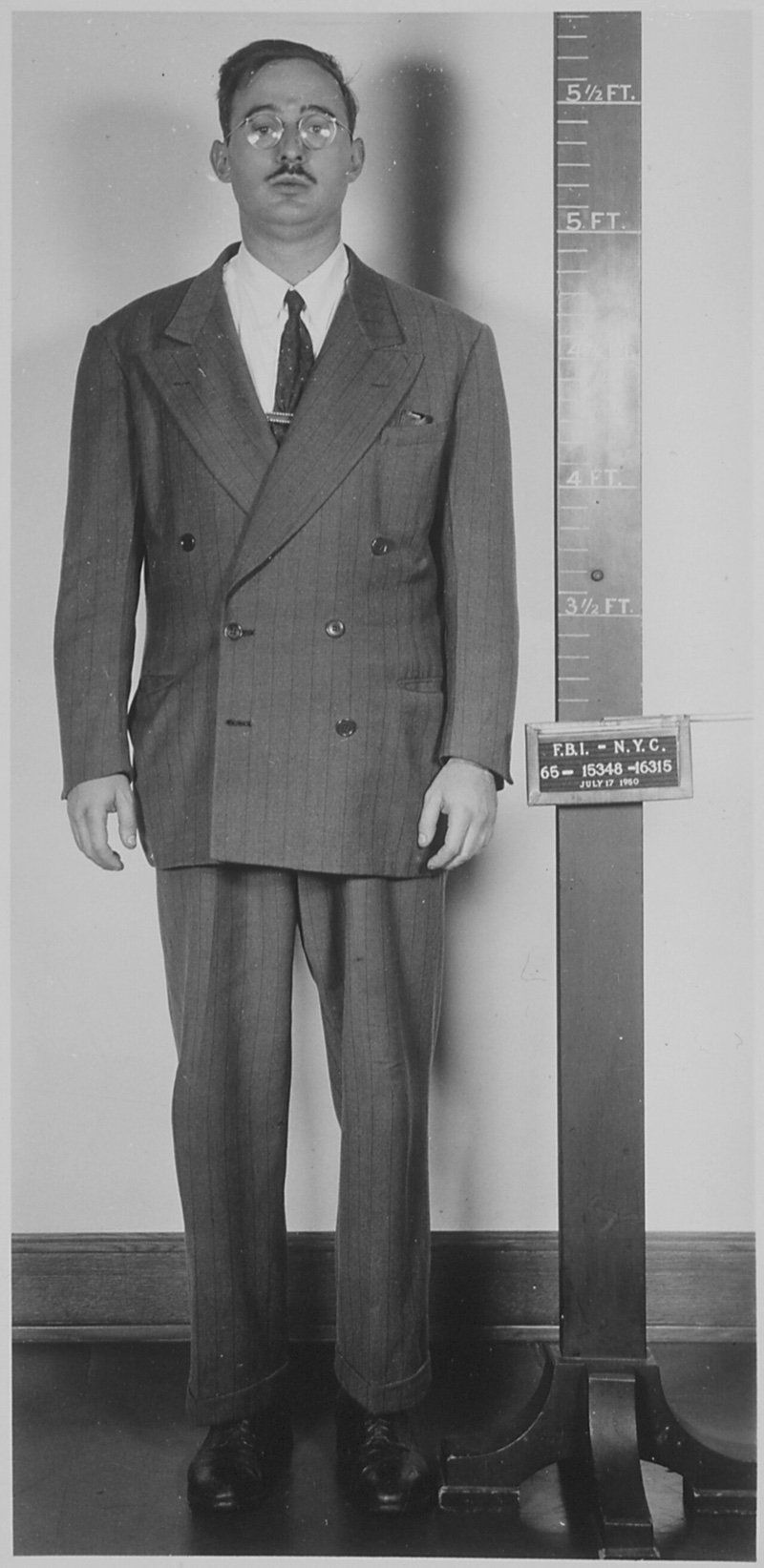 The 1950 arrest photograph of Julius Rosenberg.