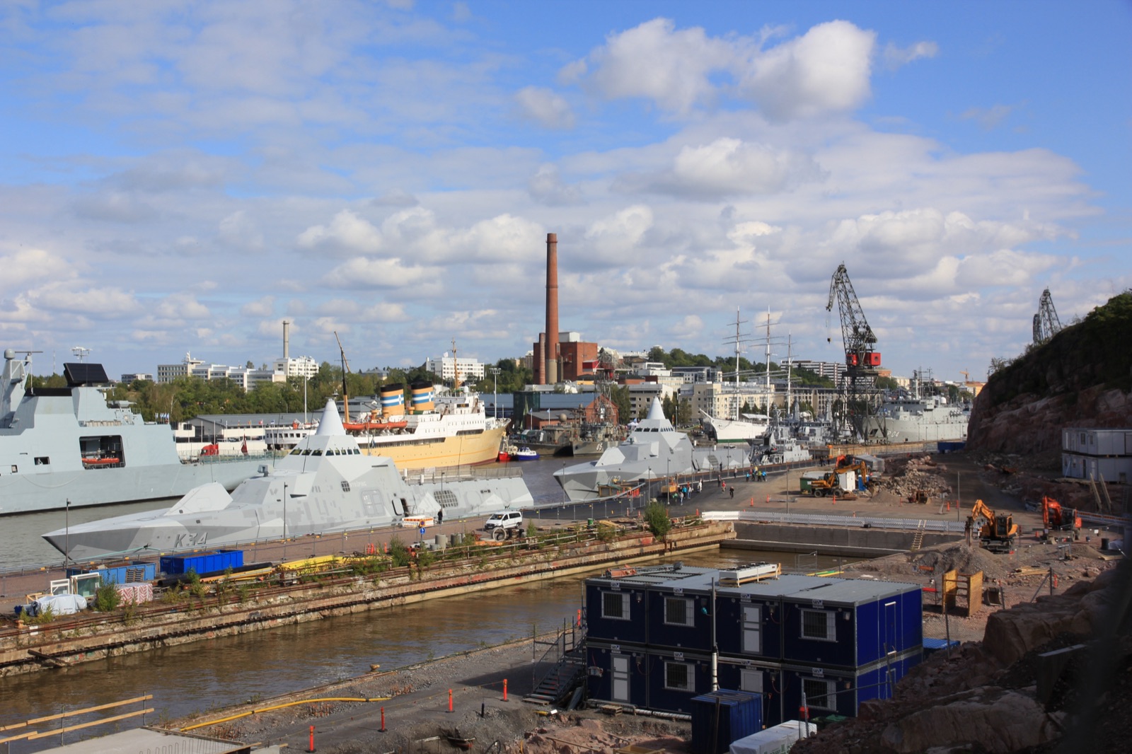 Swedish navy warships at sea, modern grey vessels underway in formation.