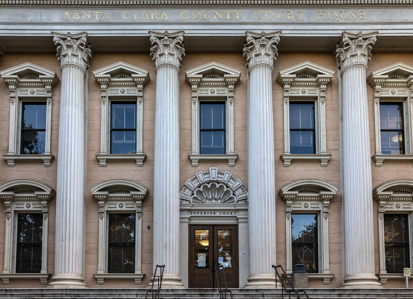 A historic courthouse building in San Jose, California, an ornate domed civic structure.