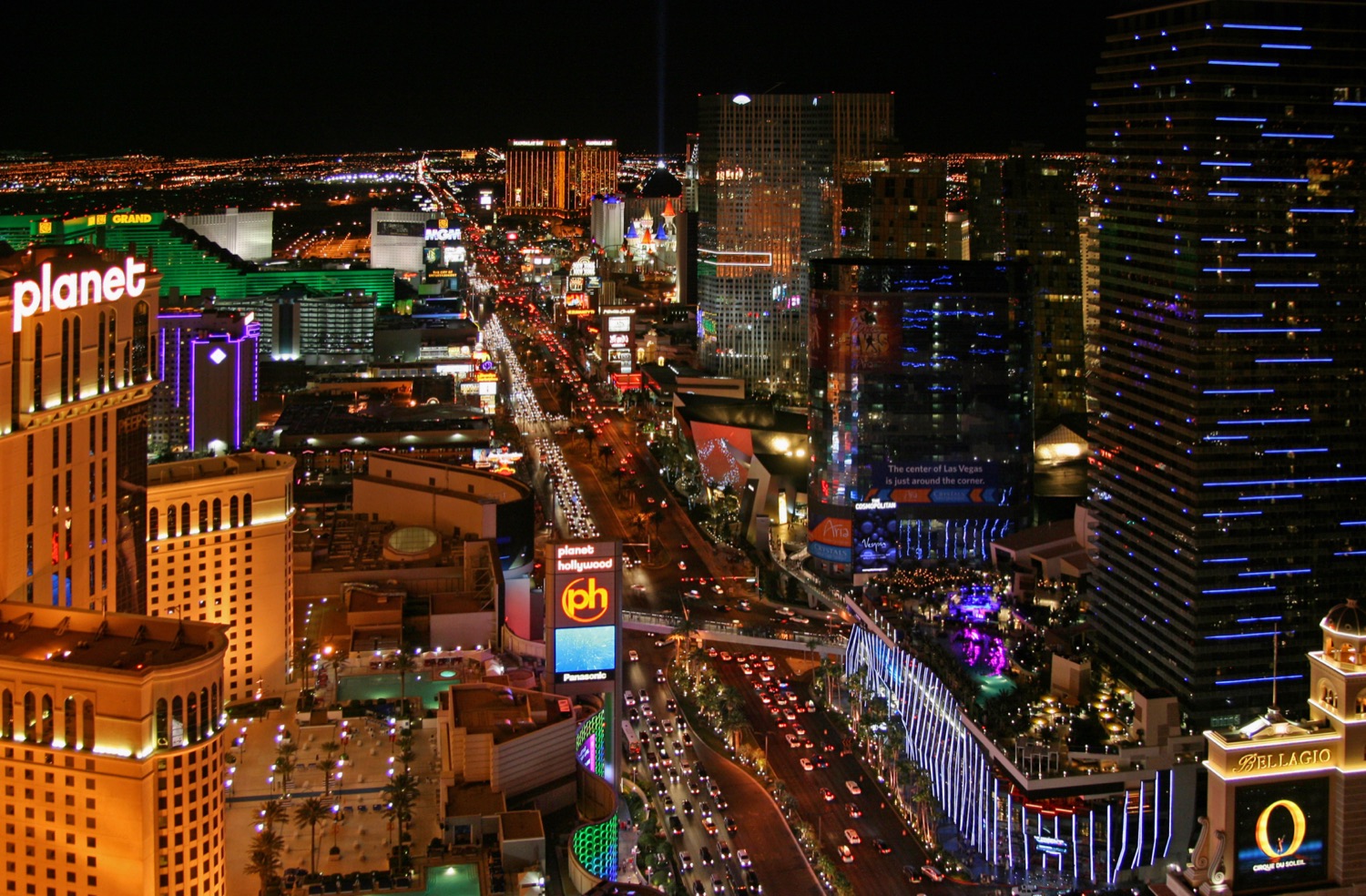The Las Vegas Strip at night.