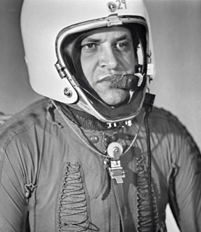 Francis Gary Powers wearing the special high-altitude pressure suit of the U-2 program.
