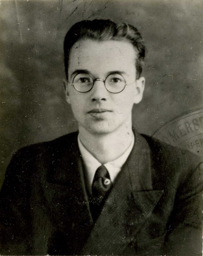 A police photograph of Klaus Fuchs, the physicist and atomic spy.